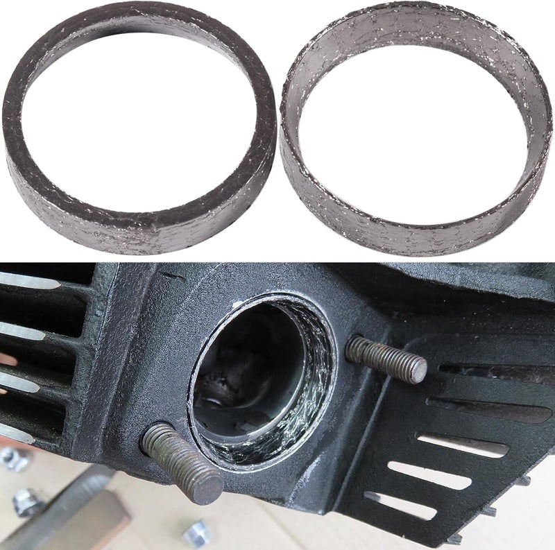 LYNSHINE Harley Exhaust Gasket Sheets,dyn,sportster,softail,touring,evo,etc,are Made Of Graphite And Steel Mesh With an Inner Diameter Of 48mm (2pcs), It Fits Most Harley-davidson Bikes From 1984 Onwards. - Image 1